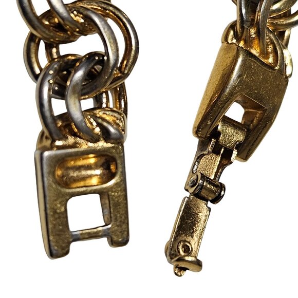 Vintage Elegant Gold Tone Chain Link Chunky Bracelet Retro Fashion Jewelry Women - Picture 5 of 6